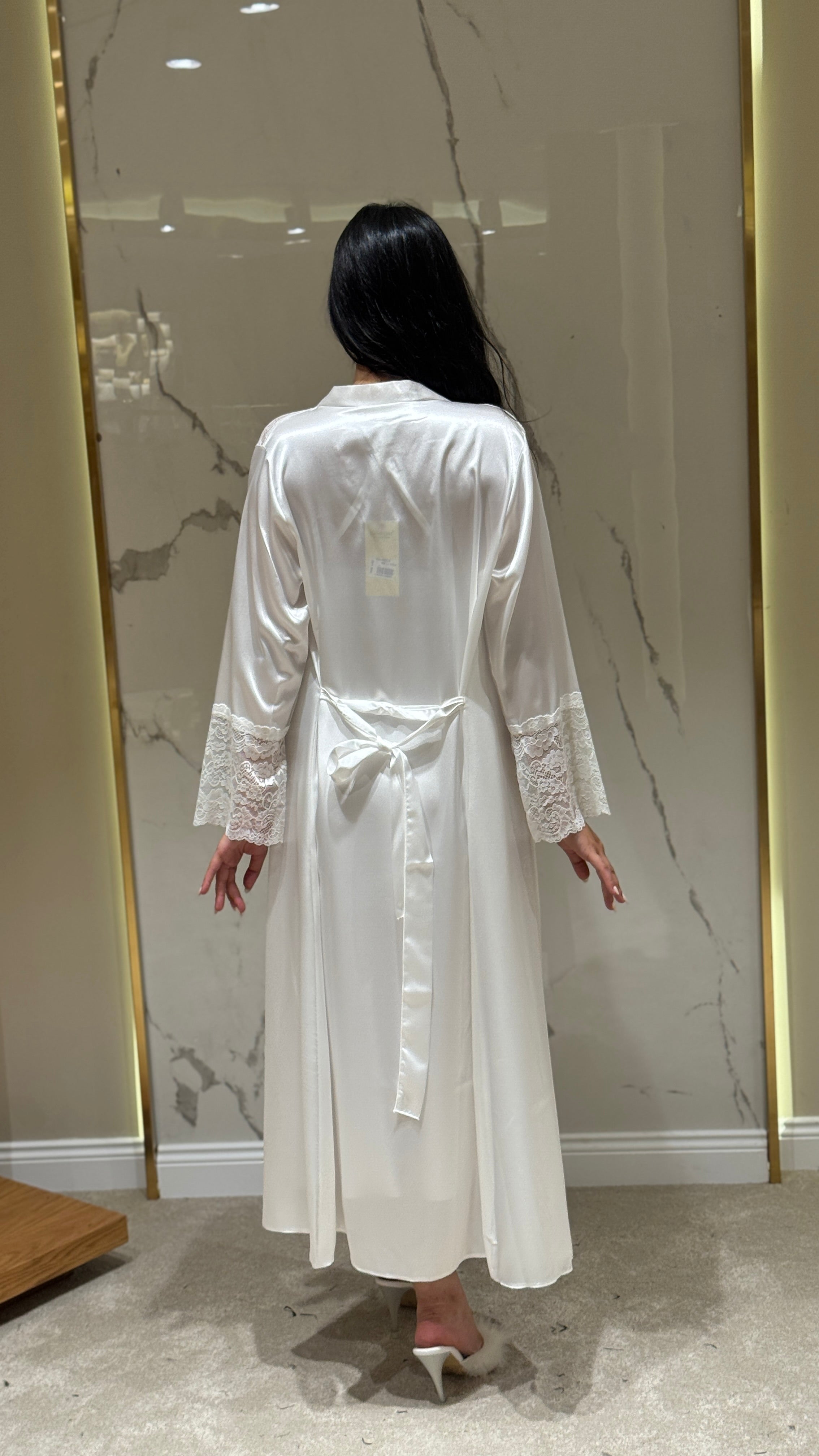 Saten Sabahlık - Dantel Detaylı