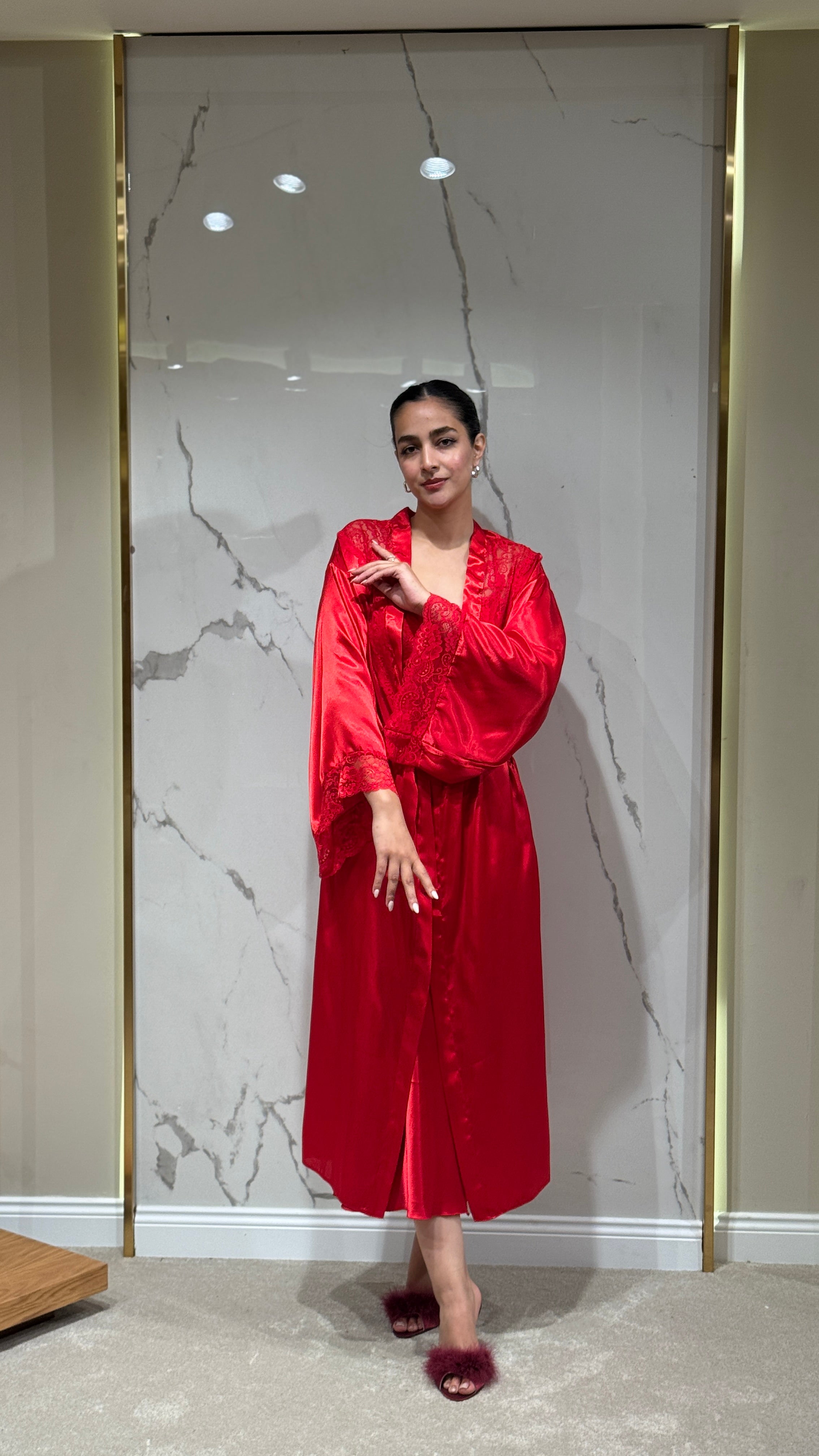 Saten Sabahlık  6'lı Set Takım