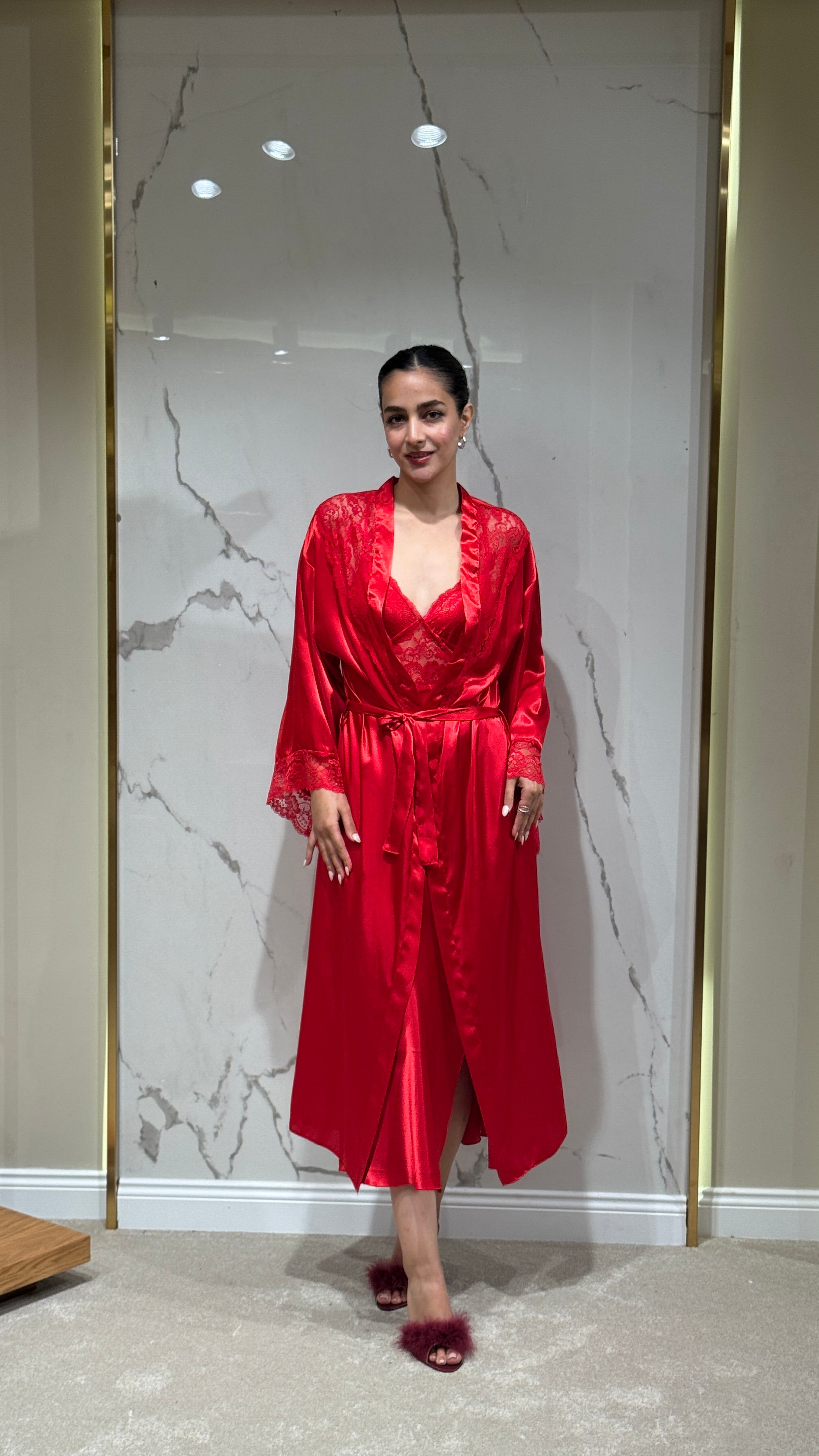 Saten Sabahlık  6'lı Set Takım