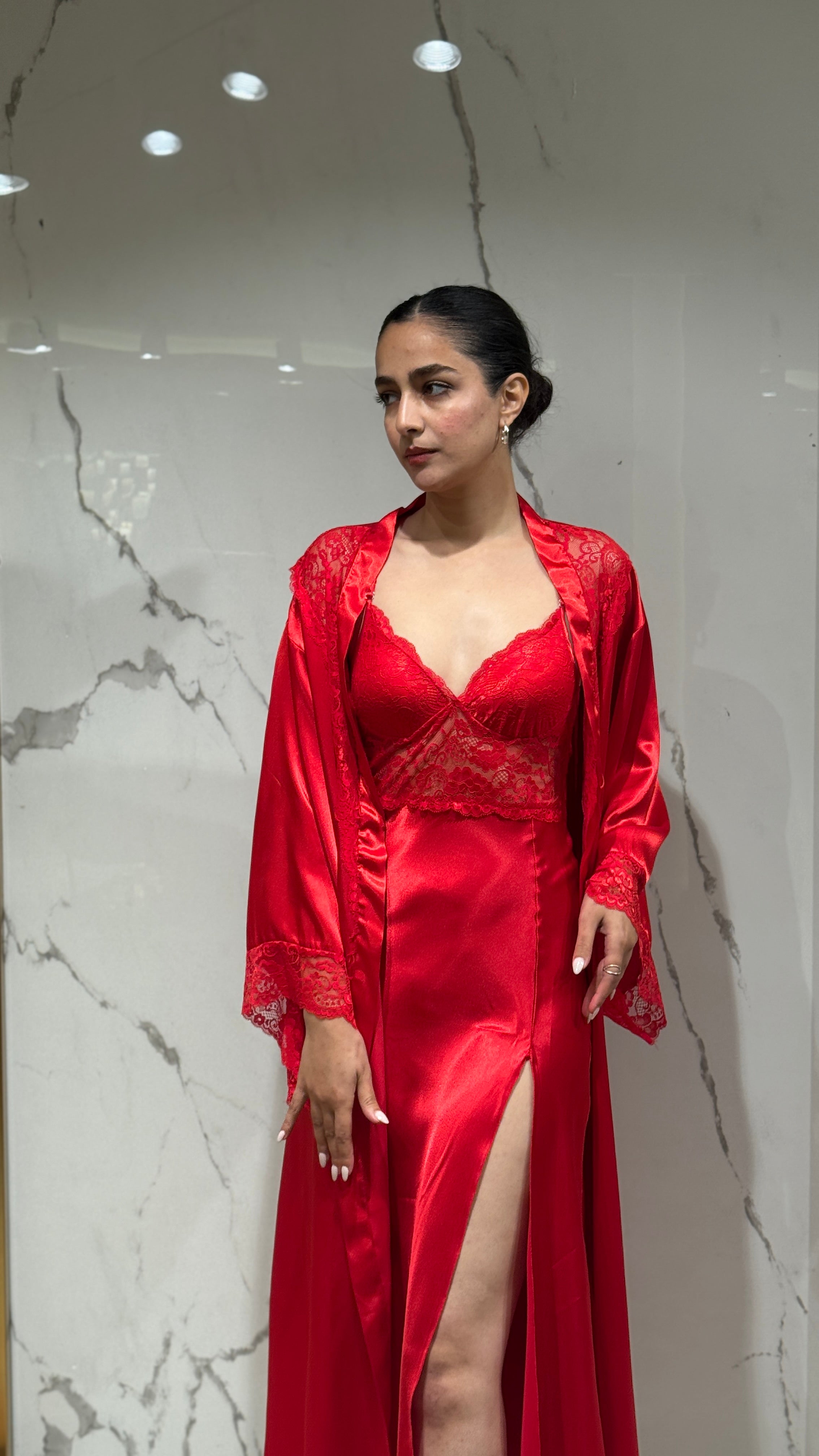 Saten Sabahlık  6'lı Set Takım