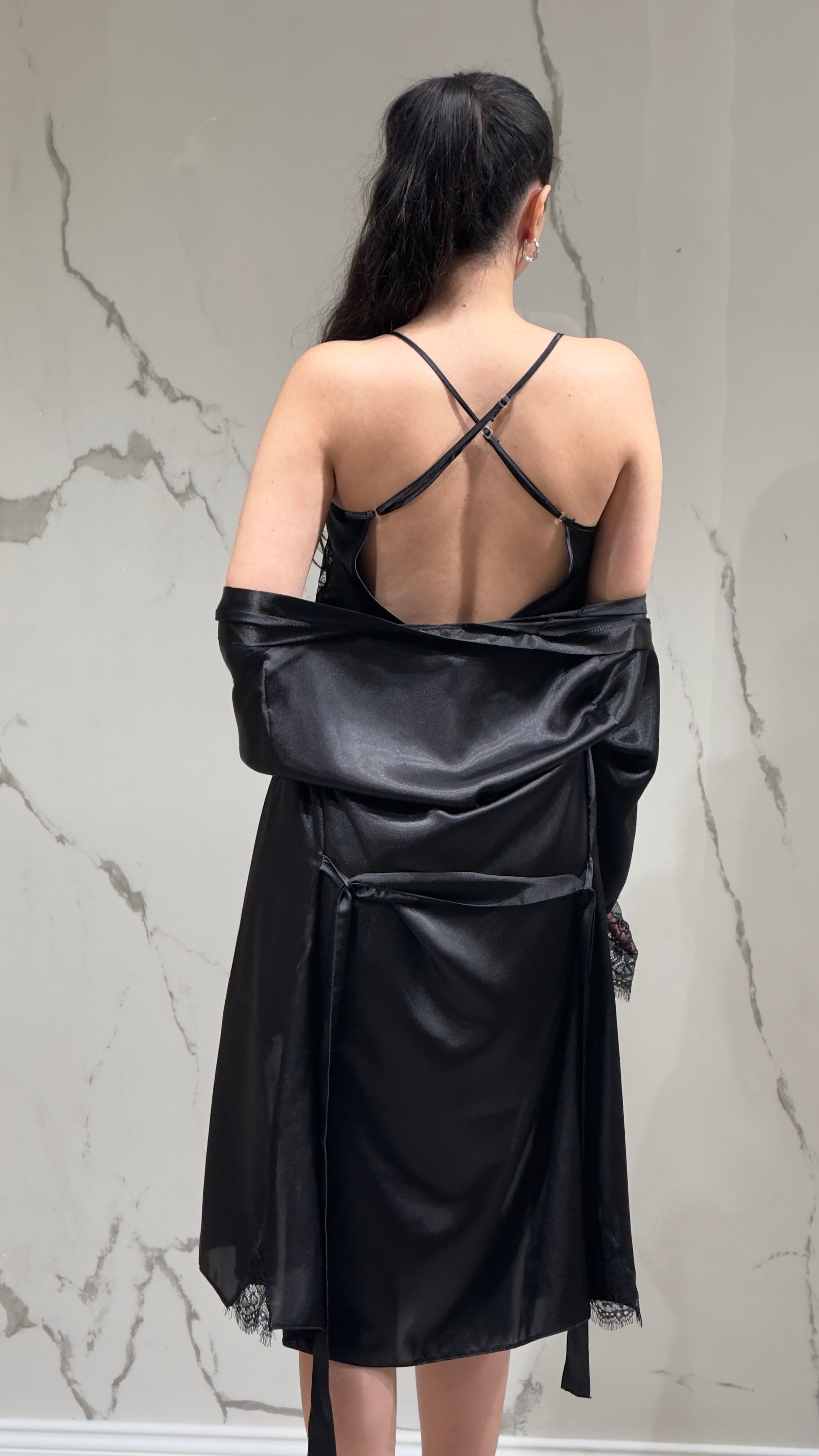 Saten Sabahlık Dantelli - 6'lı Set Takım