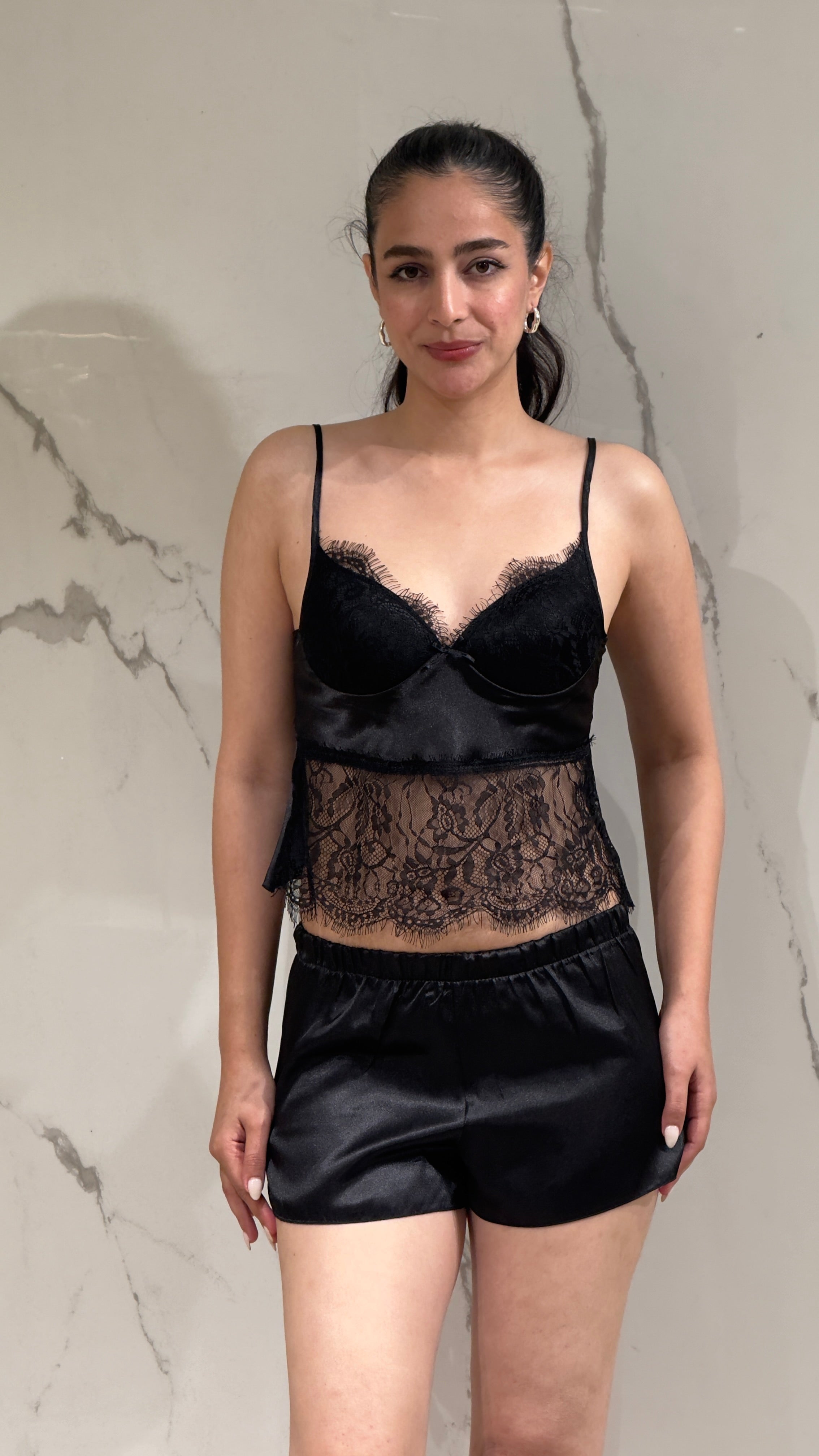 Saten Sabahlık Dantelli - 6'lı Set Takım