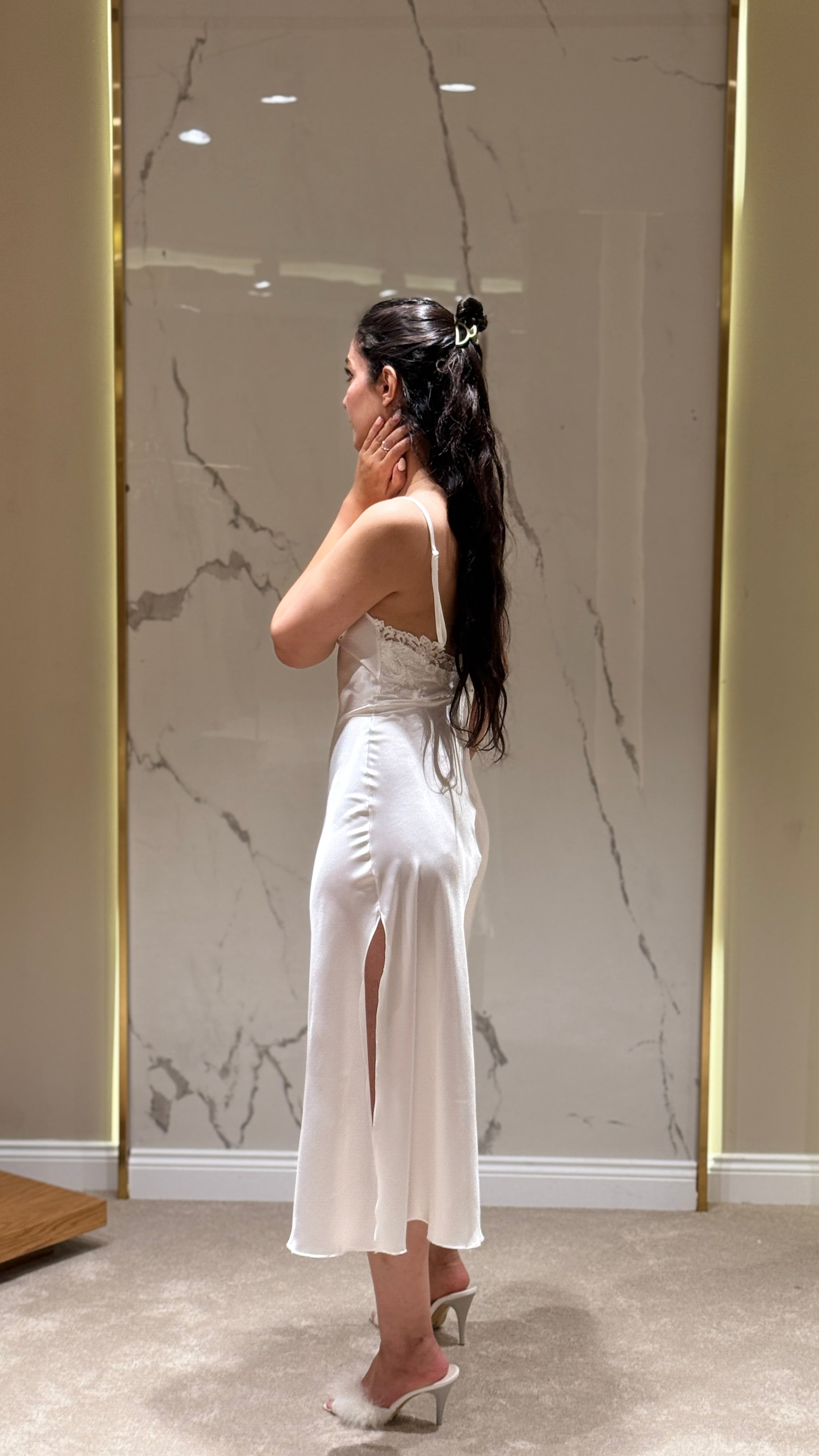 beyaz kadın sabahlık set