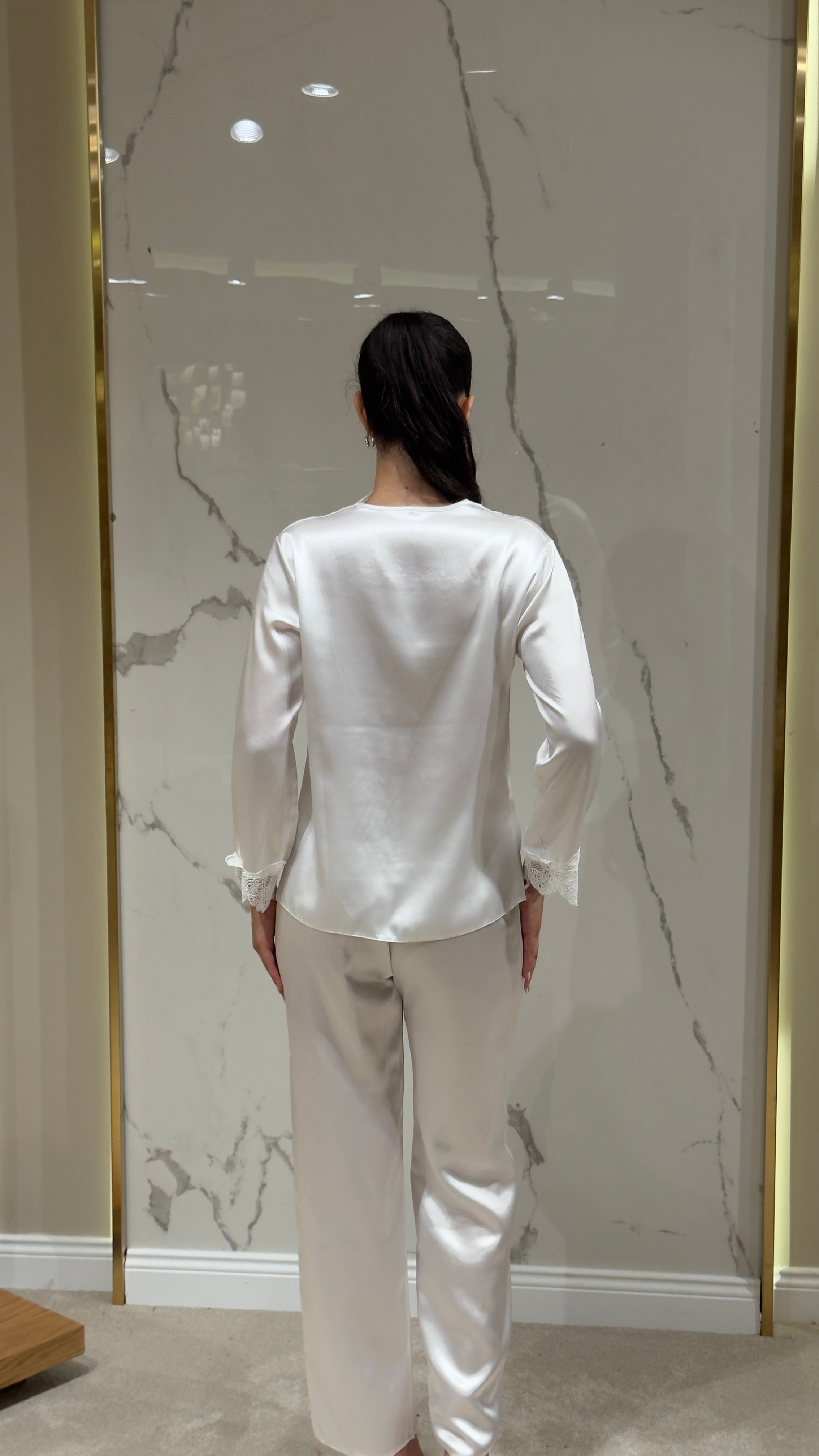 Saten Sabahlık Dantelli - 6'lı Set Takım