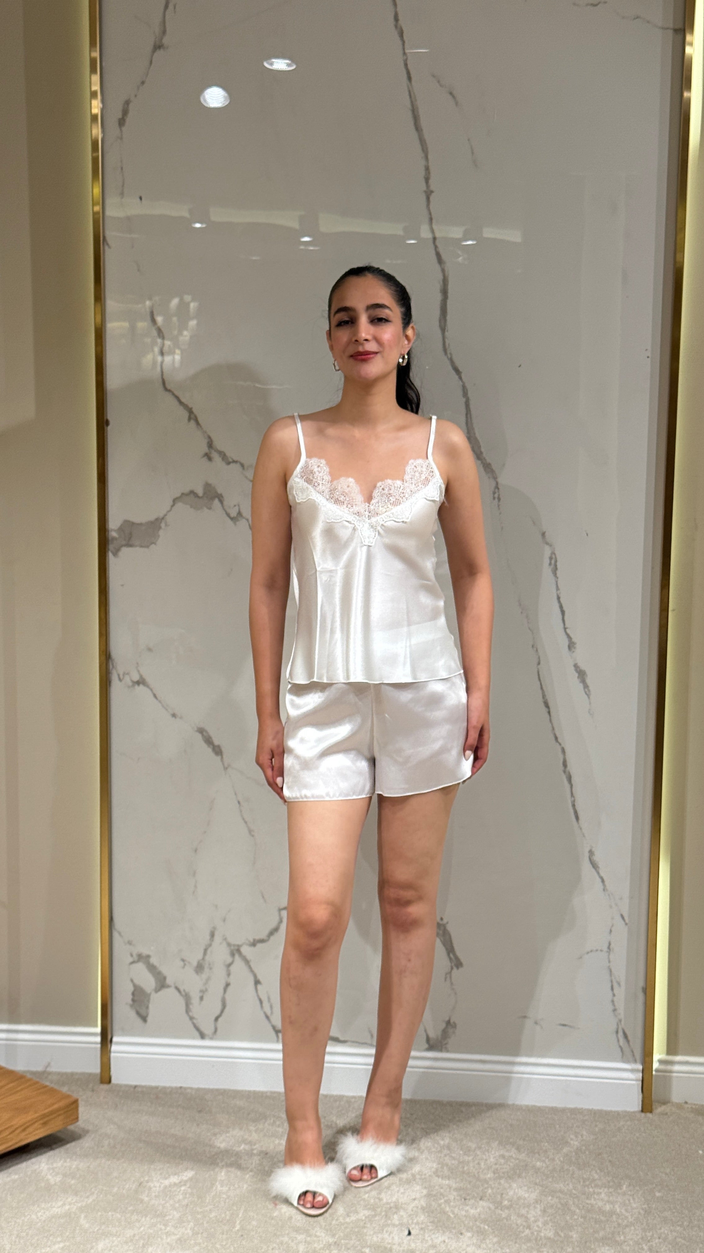 Saten Sabahlık Dantelli - 6'lı Set Takım