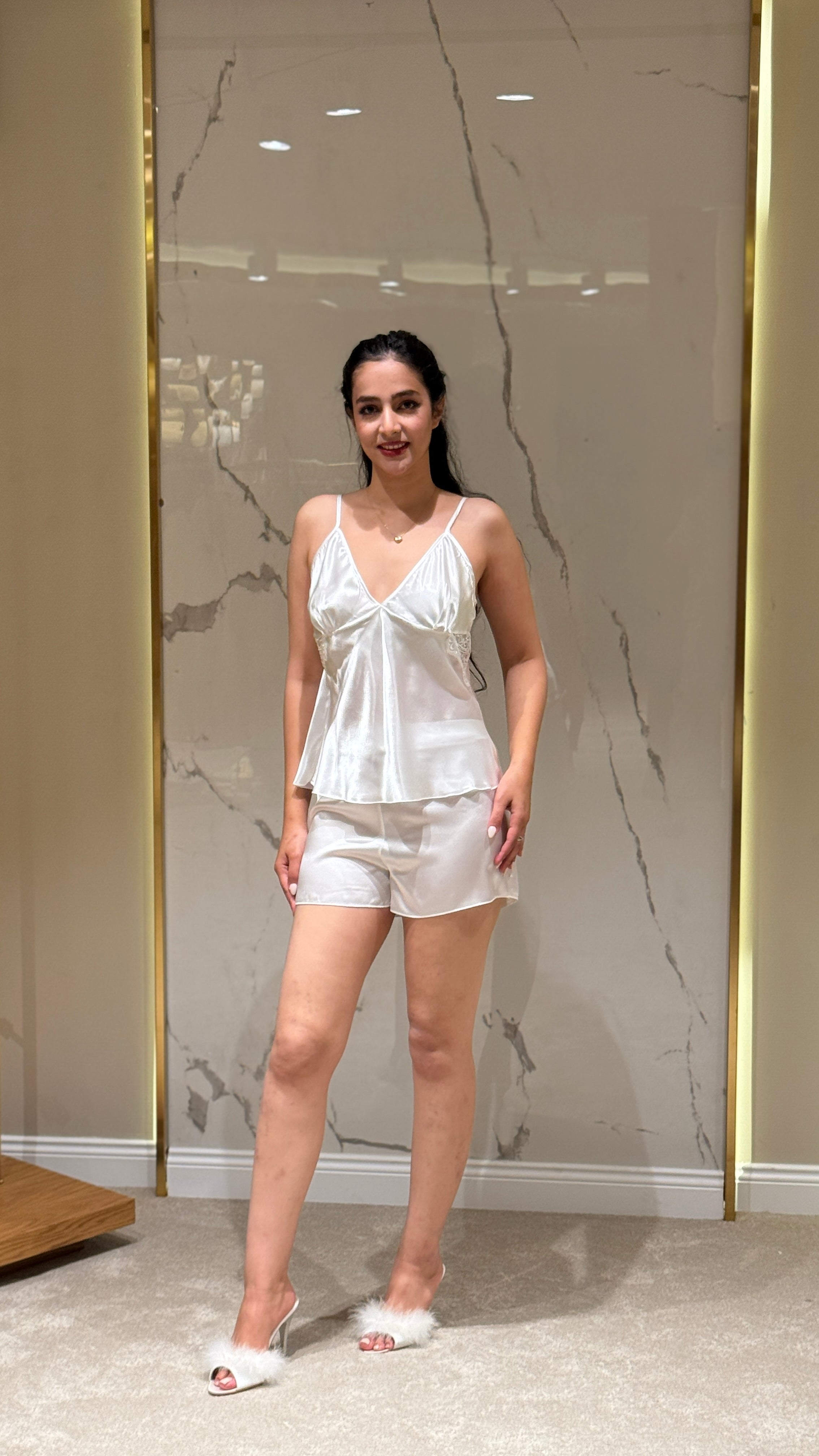 Dantel Detaylı Beyaz Sabahlık 6'lı Set