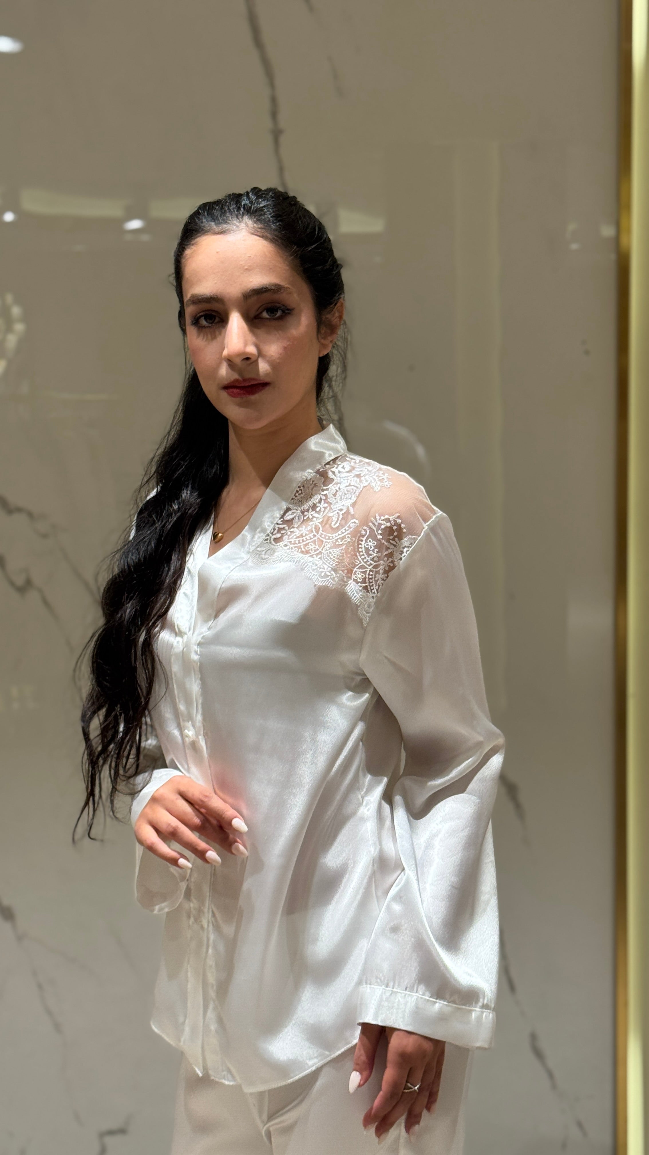 Dantel Detaylı Beyaz Sabahlık 6'lı Set