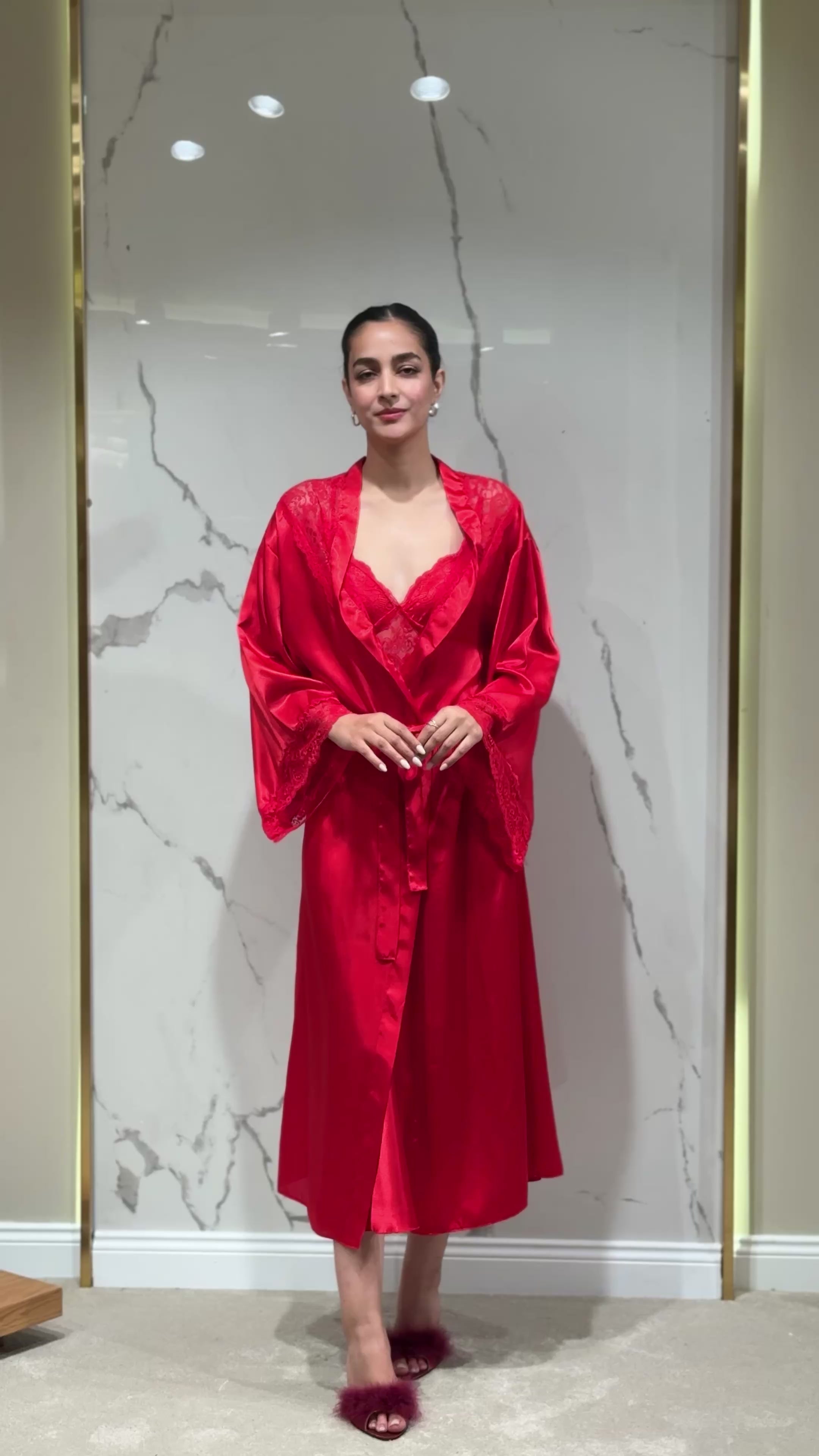 Saten Sabahlık  6'lı Set Takım