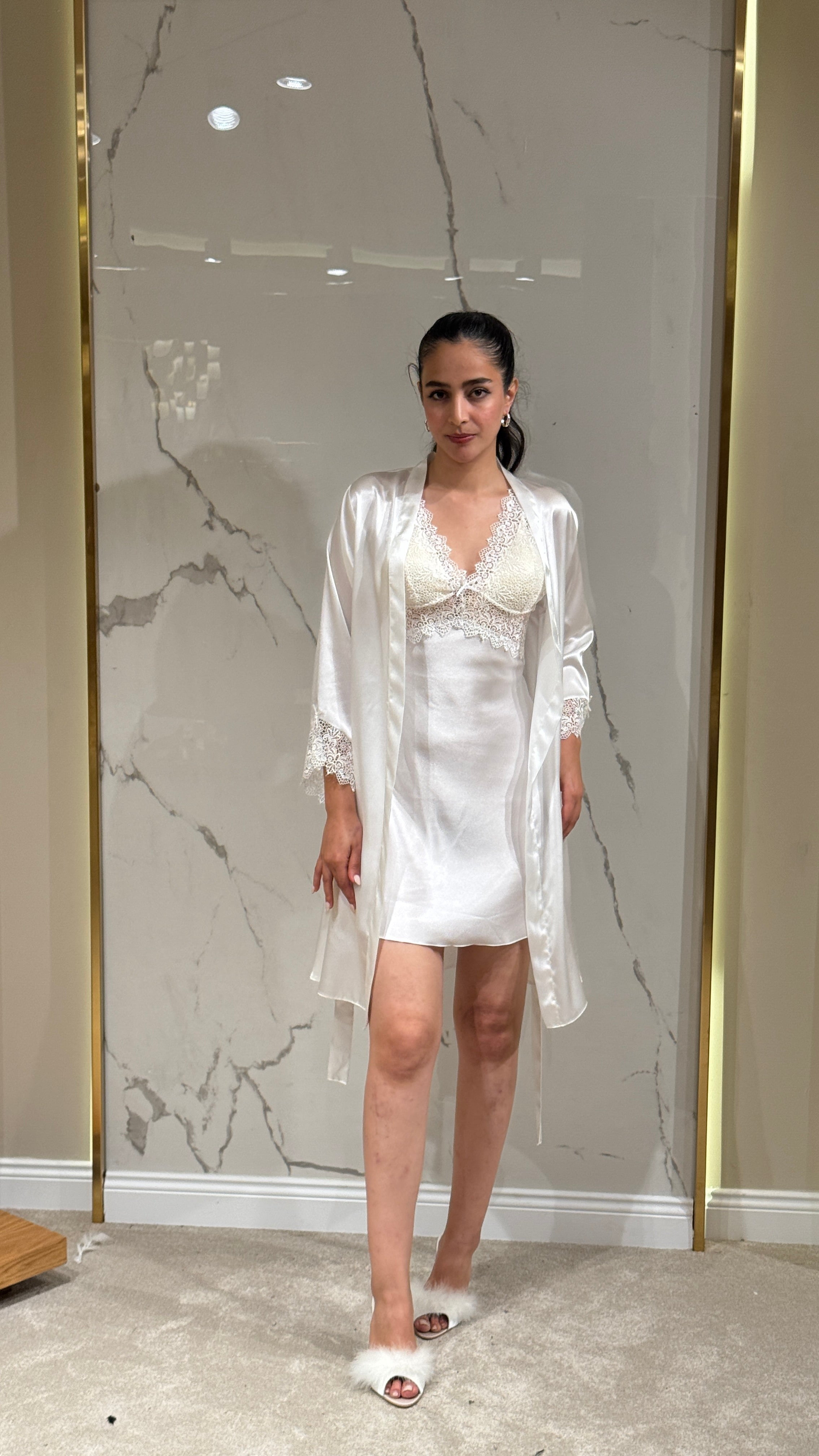 Saten Sabahlık 6'lı Set Takım