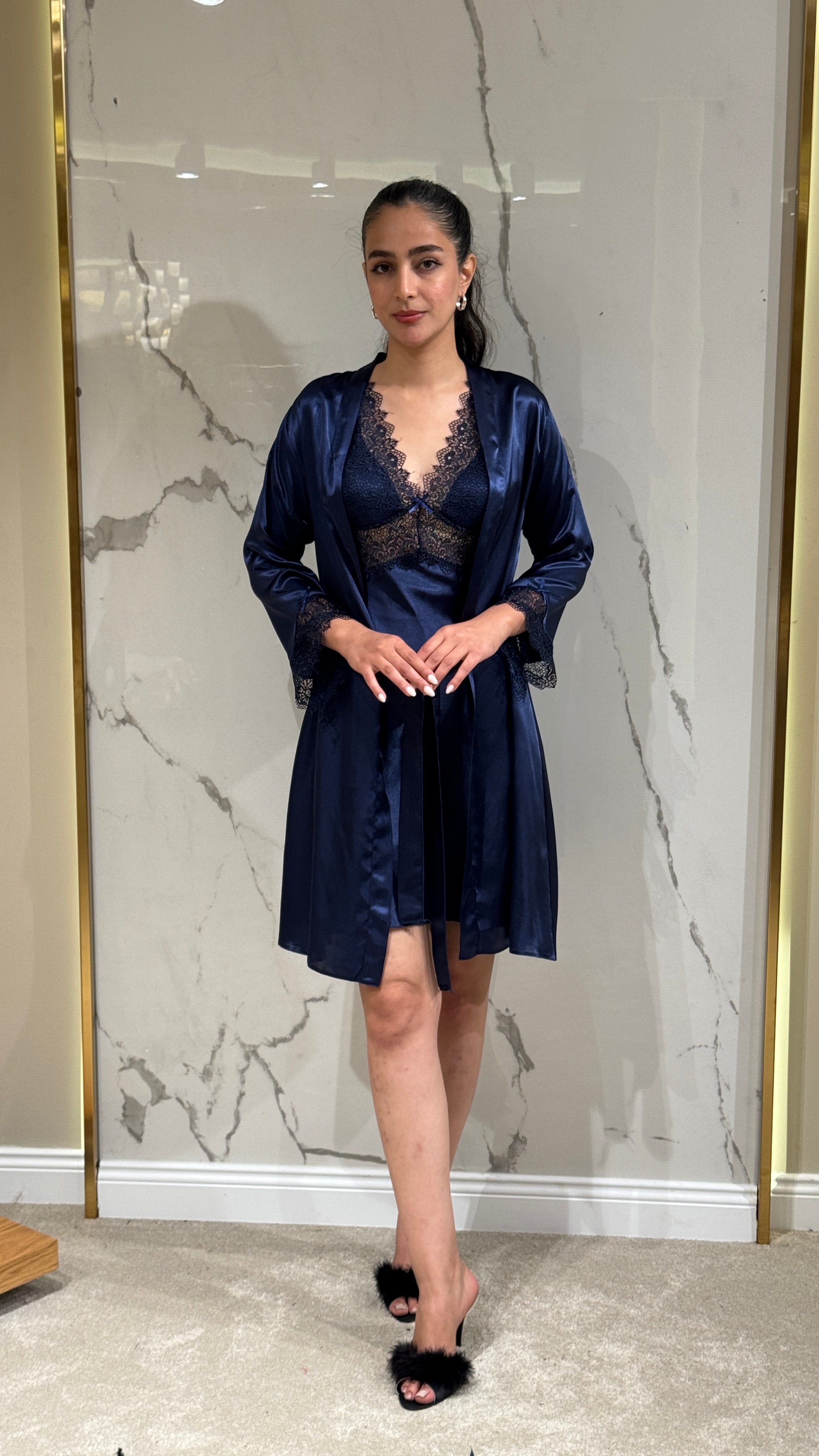 Saten Sabahlık 6'lı Set Takım