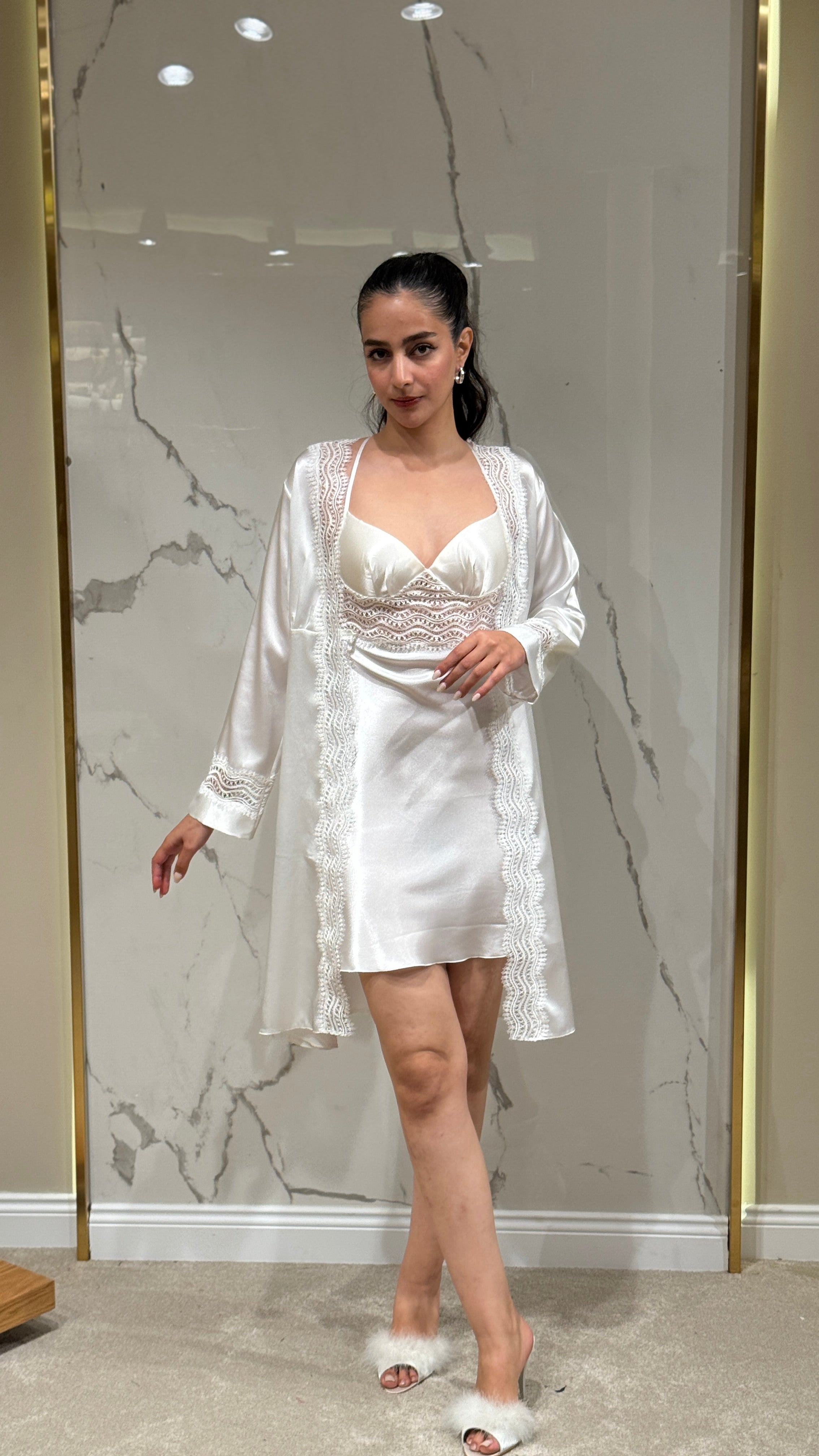 Saten Sabahlık 6'lı Set Takım