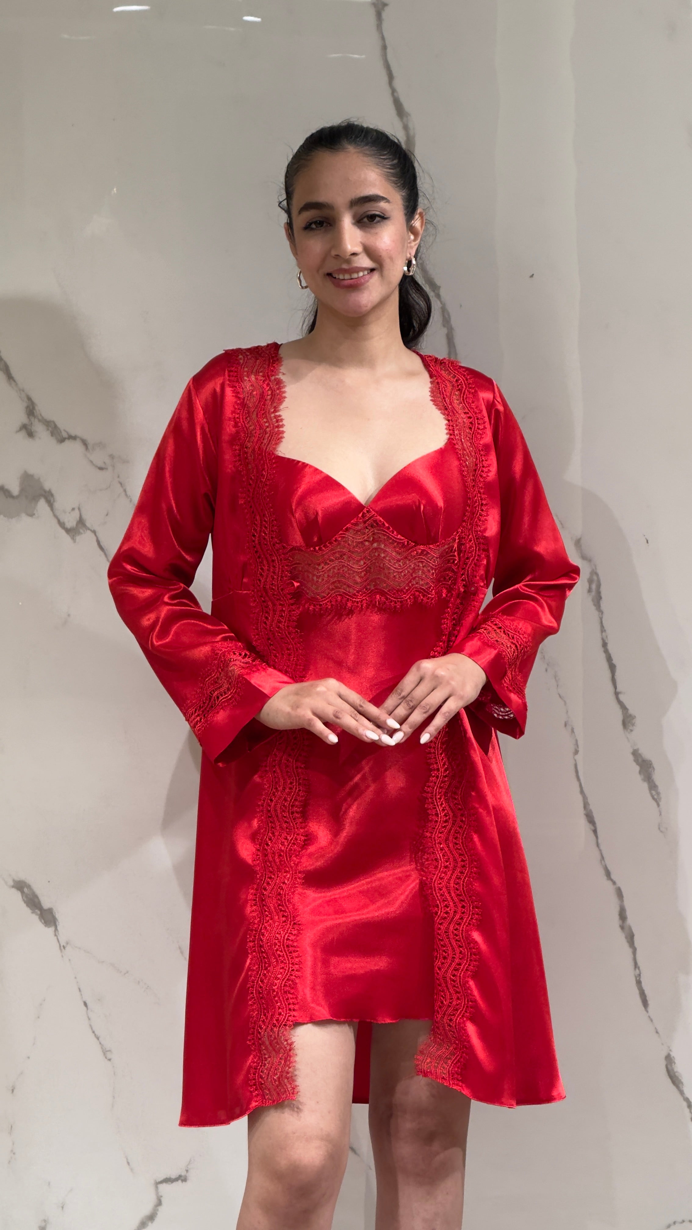 Saten Sabahlık 6'lı Set Takım