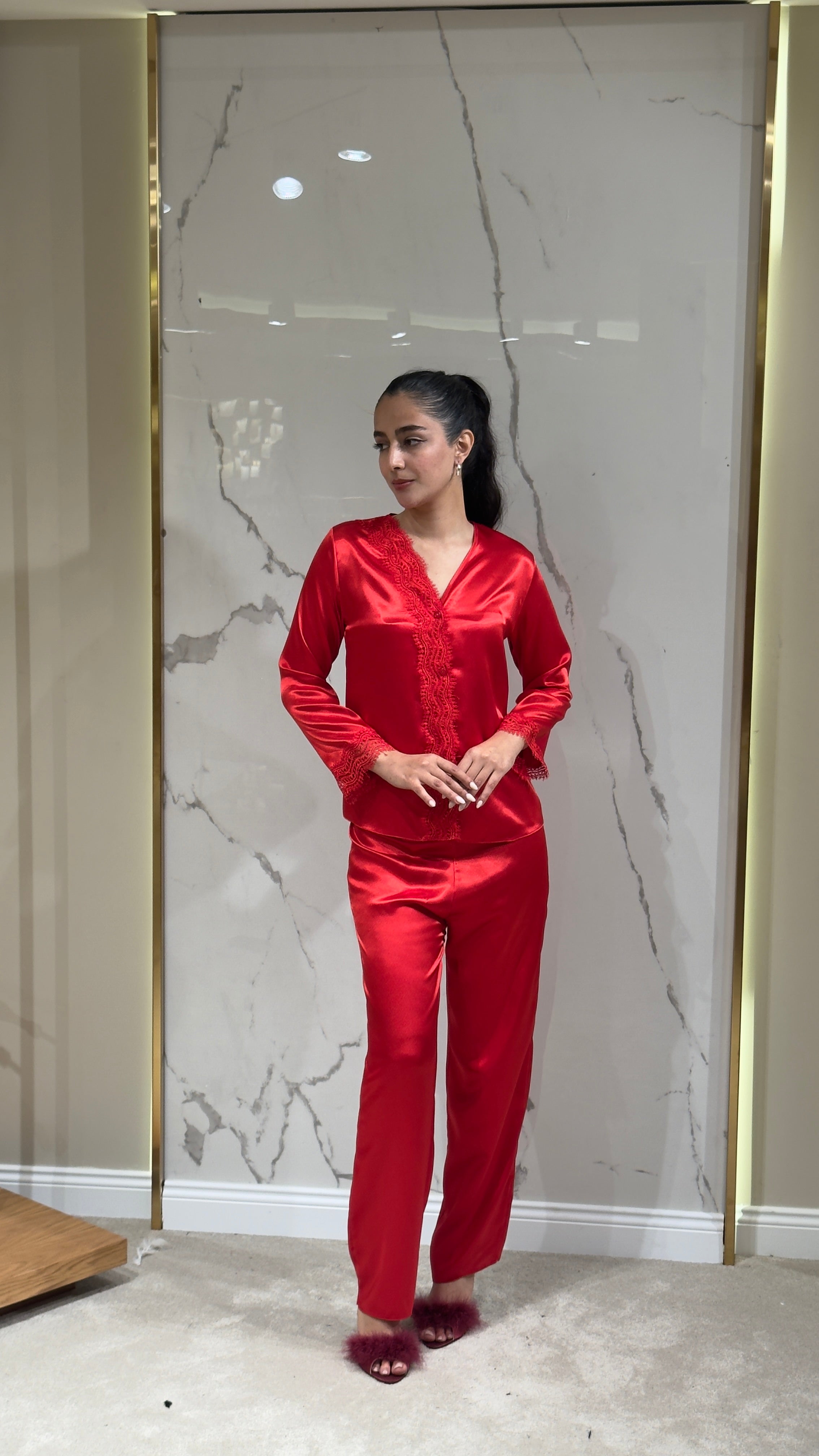 Saten Sabahlık 6'lı Set Takım