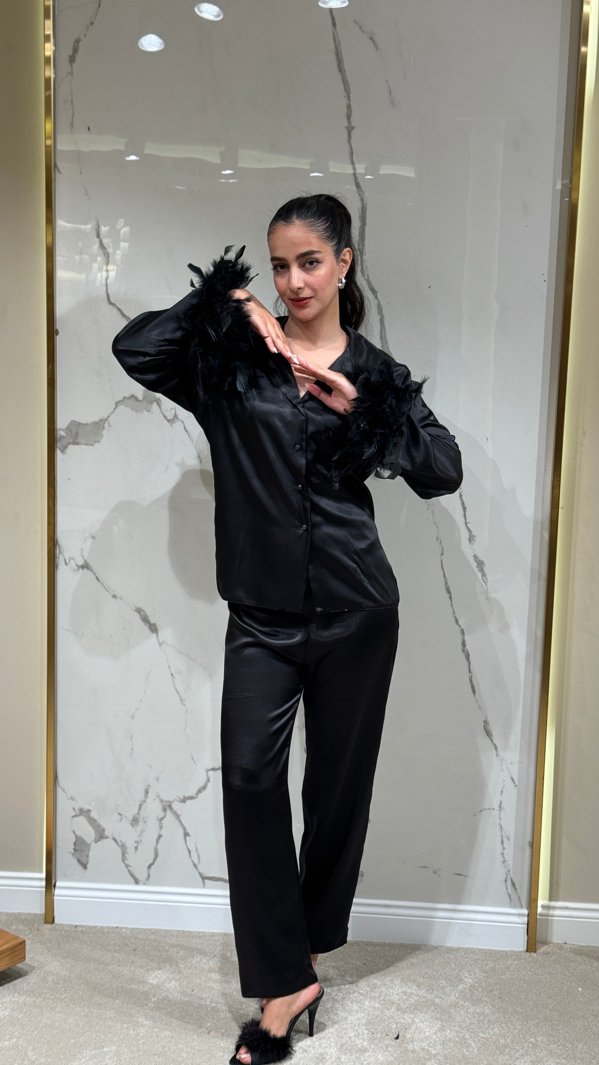 Saten Sabahlık 6'lı Set Takım